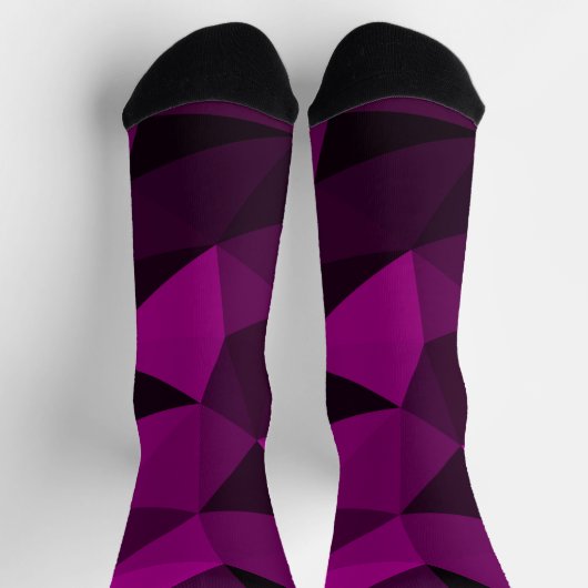 Roze zwart geometrisch mesh patroon sokken (Top)