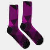 Roze zwart geometrisch mesh patroon sokken (Rechts)