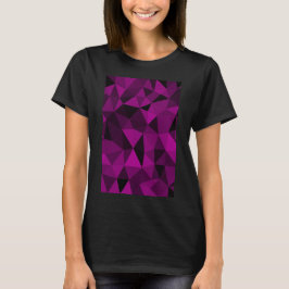 Roze zwart geometrisch mesh patroon t-shirt