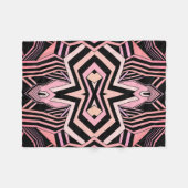 Roze & Zwart Geometrisch Patroon (regelbare kleur) Fleece Deken (Voorkant (Horizontaal))