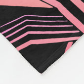Roze & Zwart Geometrisch Patroon (regelbare kleur) Fleece Deken (Hoek)