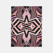 Roze & Zwart Geometrisch Patroon (regelbare kleur) Fleece Deken (Voorkant)