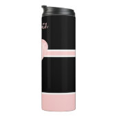 Roze & Zwart Gepersonaliseerd Hart Thermosbeker (Geroteerd rechts)