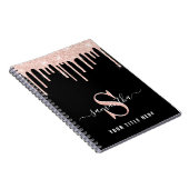 Roze zwart gepersonaliseerd voor glitter notitieboek (Rechterzijde)