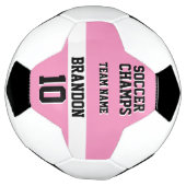 Roze Zwart Gepersonaliseerde Speler Voetbal Champs (Gedraaid)