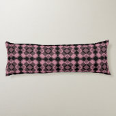 Roze Zwart Geruit Argyle Patroon Lichaamskussen (Achterkant)