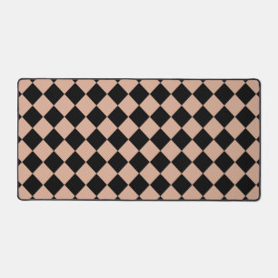 Roze Zwart Geruit Diamant Patroon  Bureaumat