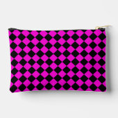 Roze Zwart Geruit Diamant Patroon Klein Etui (Achterkant)