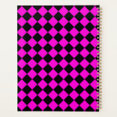 Roze Zwart Geruit Diamant Patroon Planner (Achterkant)