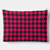 Roze Zwart Geruit Diamantpatroon Groot Etui (Achterkant)