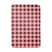 Roze Zwart geruit Gingham Patroon Badmat (Voorkant Verticaal)
