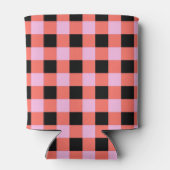 Roze Zwart geruit Gingham Patroon Blikjeskoeler (Achterkant)