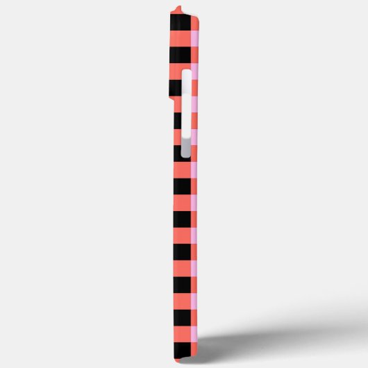 Roze Zwart geruit Gingham Patroon Case-Mate iPhone Case (Achterkant / Links)