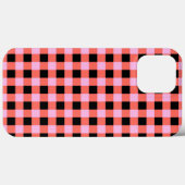 Roze Zwart geruit Gingham Patroon Case-Mate iPhone Case (Achterkant (horizontaal))