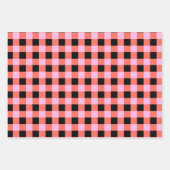 Roze Zwart geruit Gingham Patroon Inpakpapier Vel (Voorkant)
