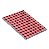 Roze Zwart geruit Gingham Patroon Notitieboek (Rechterzijde)