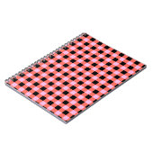 Roze Zwart geruit Gingham Patroon Notitieboek (Linkerzijde)