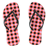 Roze Zwart geruit Gingham Patroon Teenslippers (Voetbed)