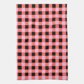 Roze Zwart geruit Gingham Patroon Theedoek (Verticaal)