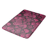 Roze Zwart Glam Abstract Hartpatroon Badmat (Gekanteld)