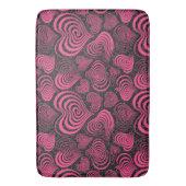 Roze Zwart Glam Abstract Hartpatroon Badmat (Voorkant Verticaal)