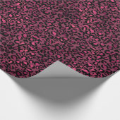 Roze Zwart Glam Luipaard Print Cadeaupapier (Hoek)