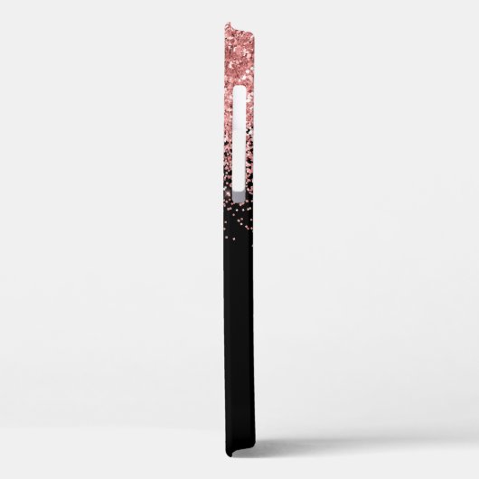 Roze Zwart Glitter Script Naam Case-Mate iPhone Case (Achterkant / Links)