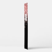 Roze Zwart Glitter Script Naam Case-Mate iPhone Case (Achterkant / Rechts)