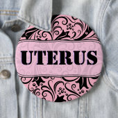 Roze & Zwart- GOP Uterus Obsessie- Pro-Democratisc Ronde Button 6,0 Cm (In situ)