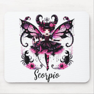 Roze Zwart Gothic Fairy Schorpioen Astrologie Zodi Muismat