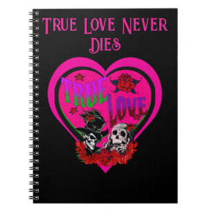 Roze & Zwart Gotische Liefhebbers Ware Liefde Cust Notitieboek