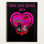 Roze & Zwart Gotische Liefhebbers Ware Liefde Cust Planner (Voorkant)