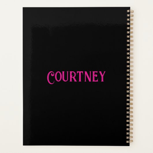 Roze & Zwart Gotische Liefhebbers Ware Liefde Cust Planner (Achterkant)