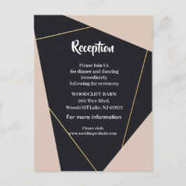 Roze zwart & goud geometrisch aankondigingskaart