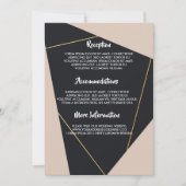 Roze zwart & goud geometrisch kaart (Voorkant)