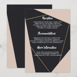 Roze zwart & goud geometrisch kaart
