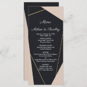 Roze zwart & goud geometrisch Menu (Voorkant / Achterkant)