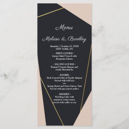 Roze zwart & goud geometrisch Menu