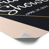 Roze zwart & goud geometrisch Vrijgezellenfeest Poster (Hoek)