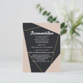 Roze zwart & goud geometrische accommodatie aankondigingskaart (Staand voorkant)