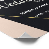 Roze zwart & goud geometrische bruiloft poster (Hoek)