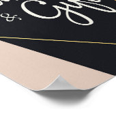 Roze zwart & goud geometrische Kaarten & geschenke Poster (Hoek)