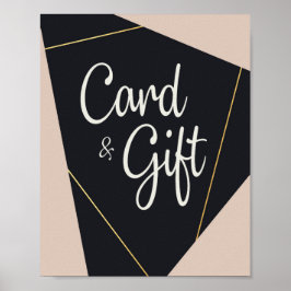 Roze zwart & goud geometrische Kaarten & geschenke Poster