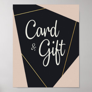 Roze zwart & goud geometrische Kaarten & geschenke Poster