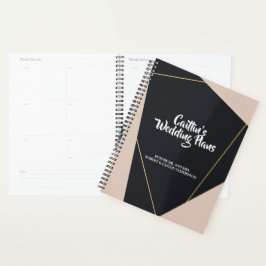 Roze zwart & goud geometrische Wedding planner