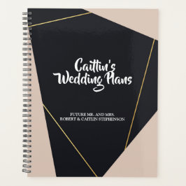 Roze zwart & goud geometrische Wedding planner