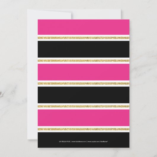 Roze, Zwart & Goud Glitter Confetti 30ste Verjaard Kaart (Achterkant)