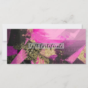Roze Zwart Goud Glitter Modern Cadeaubon