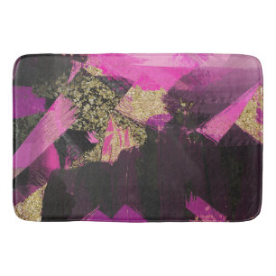 Roze Zwart Goud Glitter Moderne Borstel Glam Grung Badmat