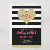 Roze Zwart Goud Hart Valentijnsdag Verjaardag Kaart (Voorkant)